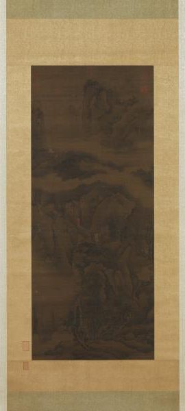 元 人画山水　轴