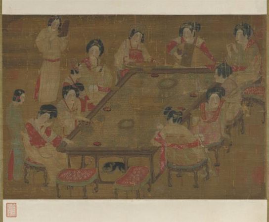 唐 人宫乐图　轴