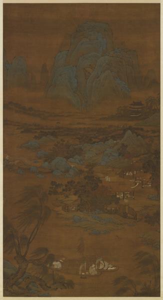 元 人渔庄秋色　轴