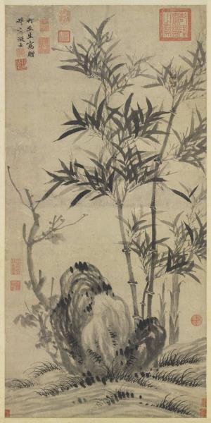 元 柯九思画竹　轴