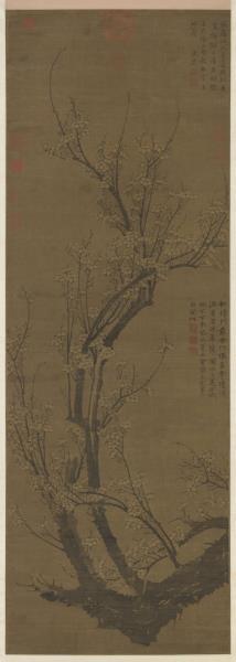 元 王冕画南枝春早　轴