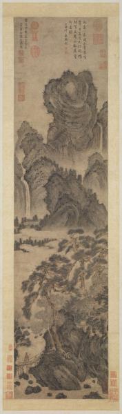 元 王蒙松崖飞瀑　轴