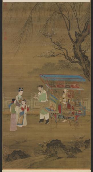 元 人春景货郎图　轴