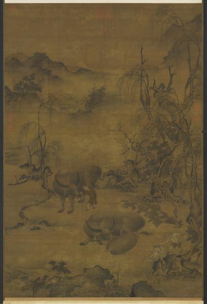 元 人牧梦占丰图　轴