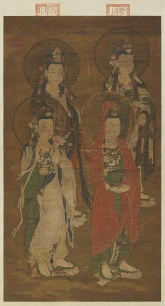 元 人说经图　轴